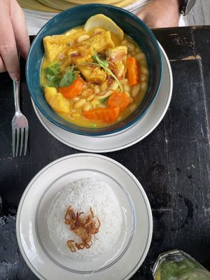 Yellow curry - delicious!   at Mingle Cafe in Hue