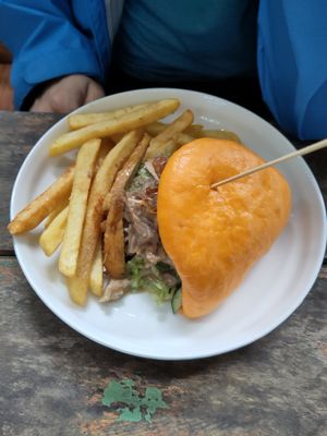 Jackfruit bao bun at Mingle Cafe in Hue