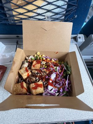 Poke bowl with buckwheat noodles and gochujang dressingg  at Salady - Busan Seomyeon in Busan