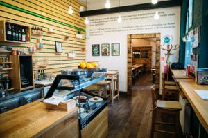 Interior at Zrno Bio Bistro in Zagreb