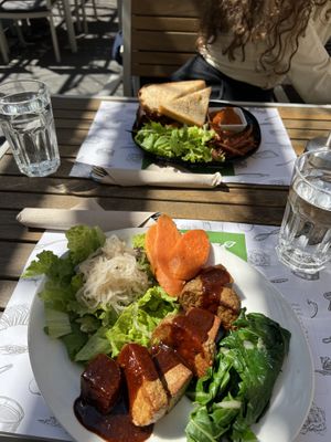 Mega protein bbq and warm kayu sandwich   at Zrno Bio Bistro in Zagreb