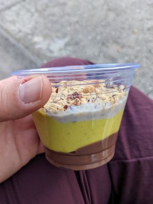 Vegan pudding at Zrno Bio Bistro in Zagreb