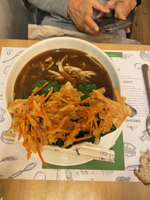 Udon noodles   at Zrno Bio Bistro in Zagreb