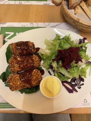 Seitan cordon bleu  at Zrno Bio Bistro in Zagreb