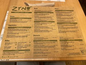 Good menu  at Zrno Bio Bistro in Zagreb