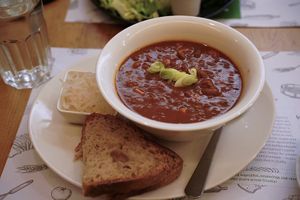 Kidney bean stew  at Zrno Bio Bistro in Zagreb