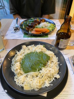 Green pasta & Mega Protein   at Zrno Bio Bistro in Zagreb