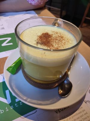 Golden latte. at Zrno Bio Bistro in Zagreb