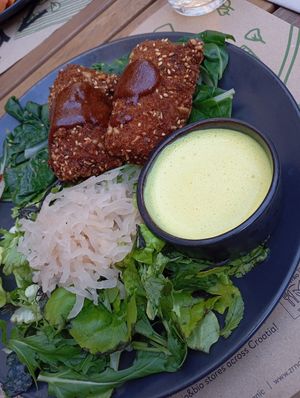 Seitan Cordon Bleu at Zrno Bio Bistro in Zagreb