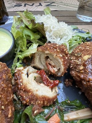 ‘Chicken’ cordon bleu  at Zrno Bio Bistro in Zagreb