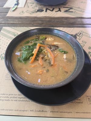 Miso soup  at Zrno Bio Bistro in Zagreb