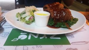 seitan cordon bleu. at Zrno Bio Bistro in Zagreb