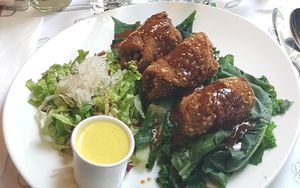 seitan cordon bleu at Zrno Bio Bistro in Zagreb