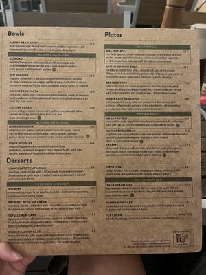 summer 2024 menu  at Zrno Bio Bistro in Zagreb