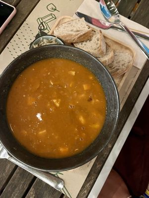 bean stew  at Zrno Bio Bistro in Zagreb