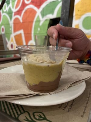 brownie with ice cream  at Zrno Bio Bistro in Zagreb