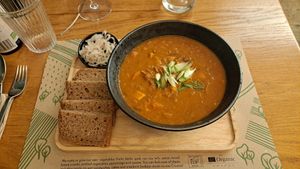 The best bean stew I had! at Zrno Bio Bistro in Zagreb