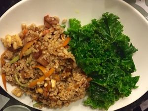 Fried brown rice at Zrno Bio Bistro in Zagreb