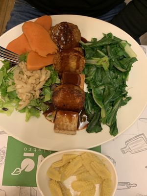 Mega protein plates  at Zrno Bio Bistro in Zagreb