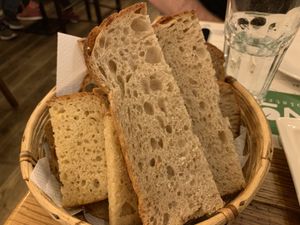 Bread at Zrno Bio Bistro in Zagreb