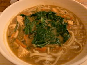 Udon noodle soup without tempura at Zrno Bio Bistro in Zagreb