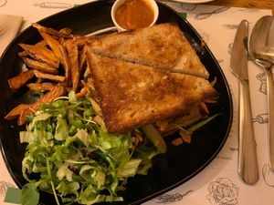 Tofu sandwich  at Zrno Bio Bistro in Zagreb