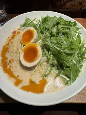 I added egg to mine, but I’m vegetarian not vegan  at Menya Shirakawa Bettei in Gifu