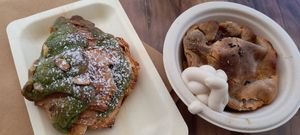 Pistachio croissant and savoury pie with aioli at Sacre Coeur in Southport