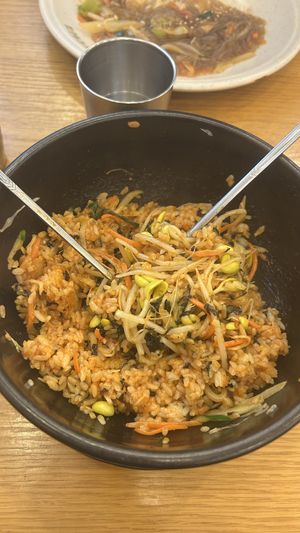 Dolsot Bibimbap - after  at Gimbap Cheonguk in Seogwipo