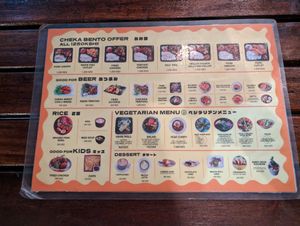 Menu at CHEKAFE in Nairobi