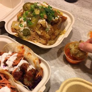 Nacho tots, Buffalo Cauliflower, and Korean Street Tacos at Lulu's Local Eatery in St Louis