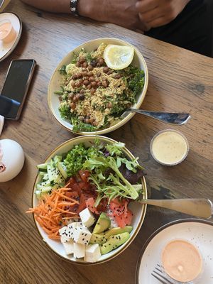The chickpea croutons and homemade Parmesan on the salad made this dish. We didn’t even need the Caesar dressing.   at Lulu's Local Eatery in St Louis