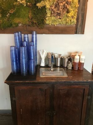 condiment station at Lulu's Local Eatery in St Louis