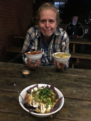 Loaded nachos, pesto mac and cheese and tater tots!  at Lulu's Local Eatery in St Louis