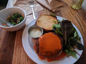 buffalo blue burger at Lulu's Local Eatery in St Louis