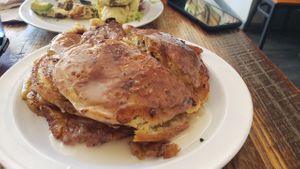 Brunch special- Cinnamon Roll Pancakes! at Lulu's Local Eatery in St Louis