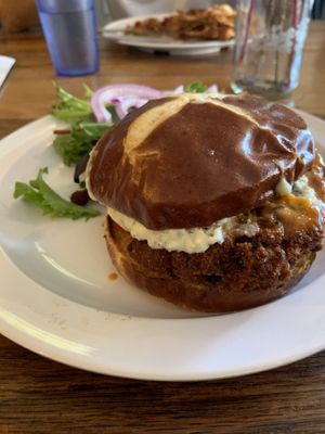 Buffalo Blue Burger.  at Lulu's Local Eatery in St Louis