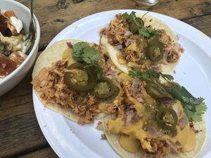 Carnitas tacos (jackfruit ) at Lulu's Local Eatery in St Louis