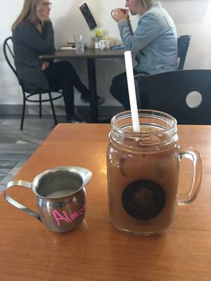 Almond milk iced coffee at Green Elephant Cafe in Kingston