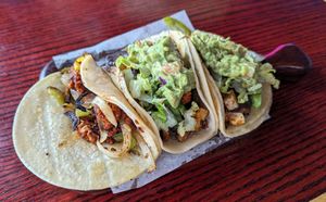 Vegan Taco, Tempeh Taco, and Tofu Taco at Nayar Taqueria in Portland