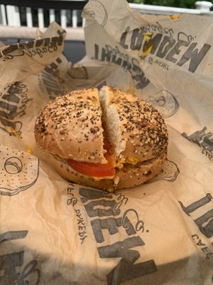 Bagel sandwich  at Tandem Bagel Company in Easthampton
