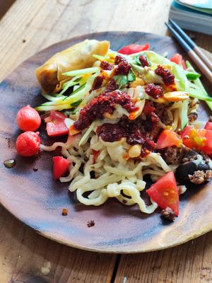 We made Dan Dan Noodles from scratch!  at Our Sunny Workshop in Kyoto