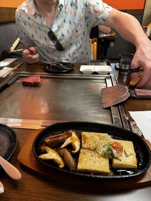 Tofu and mushroom!   at Teppan Osaka in Gifu