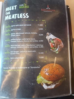 Vegan menu (English) at Kandavlos Gkazi - Κάνδαυλος Γκάζι in Athens