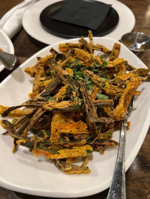 Jaipuri Okra Crisps. So good!! at Avani Asian Indian Bistro in Mississauga