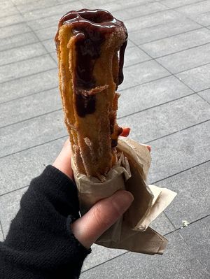 Chocolate churro  at Brazilicious Churros in East London