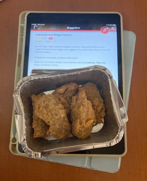 5 vegan wings at International Wings Factory in New York City