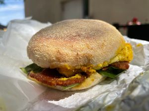 Breakfast sandwich at Liberation Kitchen in Chicago