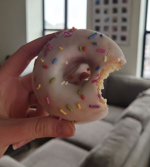 Kindness: cake donut, vanilla glaze, sprinkles at Liberation Kitchen in Chicago