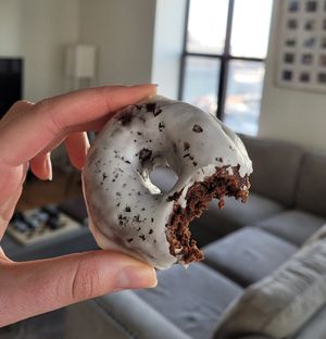 Beach Cow: chocolate cake, vanilla glaze, sea salt at Liberation Kitchen in Chicago